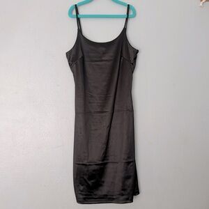 Short satin black dress